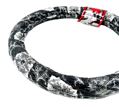 絆オリジナル【ビニール付金華山ダブルステッチハンドルカバー】ゴージャスな仕上がり♪（大花束ブラック）