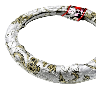 絆オリジナル【ビニール付金華山ダブルステッチハンドルカバー】ゴージャスな仕上がり♪（モンブランローズシルバー）