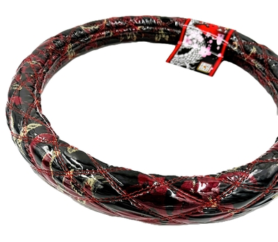 絆オリジナル【ビニール付金華山ダブルステッチハンドルカバー】ゴージャスな仕上がり♪（華恋レッド）