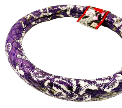 絆オリジナル【ビニール付金華山ダブルステッチハンドルカバー】ゴージャスな仕上がり♪（華恋パープル）