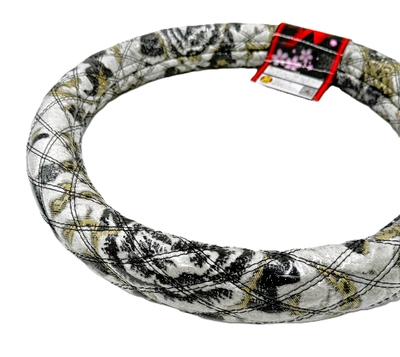 業界初！！【ラメ入りビニール付金華山ダブルステッチハンドルカバー】超極太タイプ！煌めく輝き♪（モンブランローズ白）