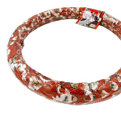 業界初！！【ラメ入りビニール付金華山ダブルステッチハンドルカバー】煌めく輝き♪（小雪レッド）