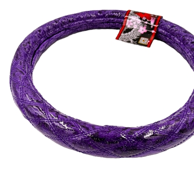 業界初！！【ラメ入りビニール付金華山ダブルステッチハンドルカバー】煌めく輝き♪（ローレルパープル）