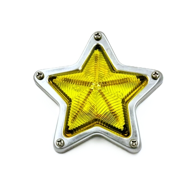 【５点止め星マーカー小　85ｍｍ　24Ｖ】さりげないオシャレ♪グリルに付けたり、工具箱に付けたり色んな場所のワンポイントに（イエロー）