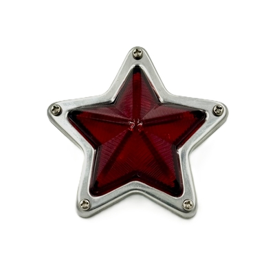 【５点止め星マーカー小　85ｍｍ　24Ｖ】さりげないオシャレ♪グリルに付けたり、工具箱に付けたり色んな場所のワンポイントに（レッド）