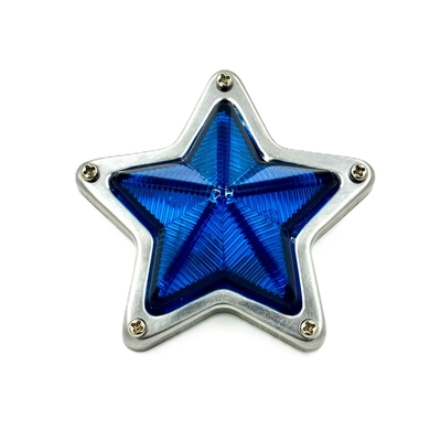 【５点止め星マーカー小　85ｍｍ　24Ｖ】さりげないオシャレ♪グリルに付けたり、工具箱に付けたり色んな場所のワンポイントに（ブルー）