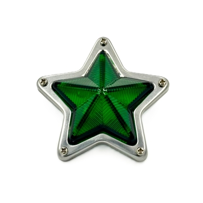 【５点止め星マーカー小　85ｍｍ　24Ｖ】さりげないオシャレ♪グリルに付けたり、工具箱に付けたり色んな場所のワンポイントに（グリーン）