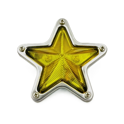 【５点止め星マーカー中　105ｍｍ　24Ｖ】さりげないオシャレ♪グリルに付けたり、工具箱に付けたり色んな場所のワンポイントに（イエロー）