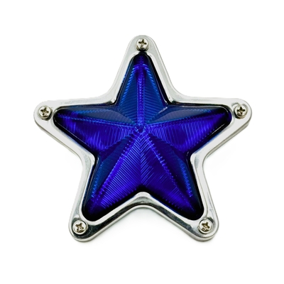 【５点止め星マーカー中　105ｍｍ　24Ｖ】さりげないオシャレ♪グリルに付けたり、工具箱に付けたり色んな場所のワンポイントに（ブルー）