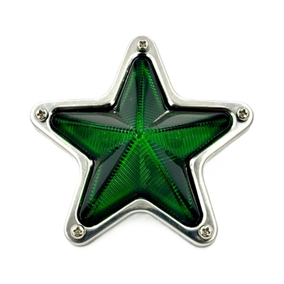 【５点止め星マーカー中　105ｍｍ　24Ｖ】さりげないオシャレ♪グリルに付けたり、工具箱に付けたり色んな場所のワンポイントに（グリーン）