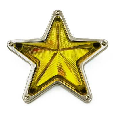 【５点止め星マーカー大　145ｍｍ　24Ｖ】レトロな質感のガラス製！存在感のあるサイズ（イエロー）