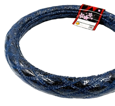 業界初！！【ラメ入りビニール付金華山ダブルステッチハンドルカバー】煌めく輝き♪（ローレルネイビー）濃紺