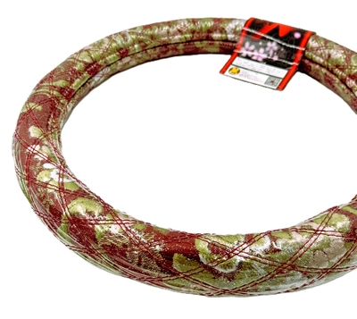 業界初！！【ラメ入りビニール付金華山ダブルステッチハンドルカバー】煌めく輝き♪（花かごレッド）