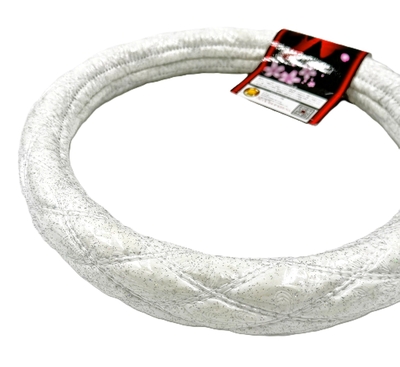 業界初！！【ラメ入りビニール付金華山ダブルステッチハンドルカバー】煌めく輝き♪（ローレルホワイト）