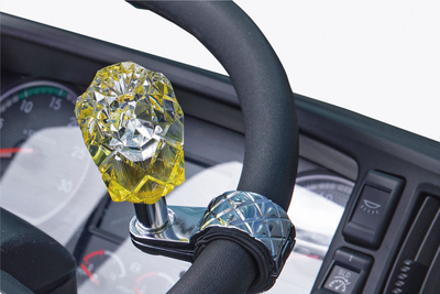 【ダイヤカットキルト柄ハンドルスピンナー】（クリア/イエロー）