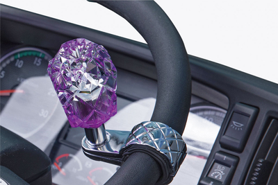 【ダイヤカットキルト柄ハンドルスピンナー】（クリア/パープル）