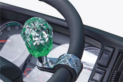 【ダイヤカットキルト柄ハンドルスピンナー】（クリア/グリーン）