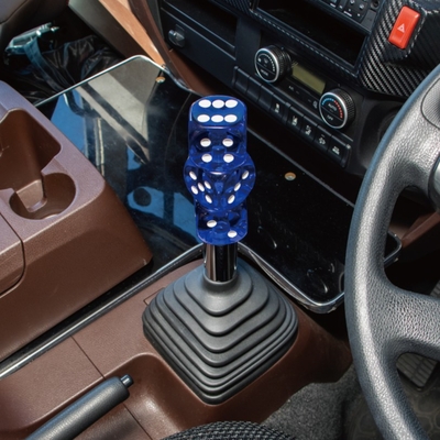 【サイコロシフトノブ３個仕様　高さ145ｍｍ】トラック全車種対応（ブルー）