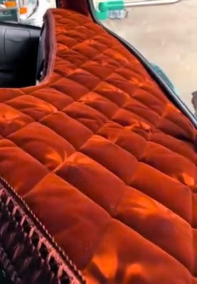 綿２倍盛り！【金華山ダッシュマット】綿入り大キルト加工＆ゴールドリング＆フレンジブラウン仕様（コスモスブラウン）