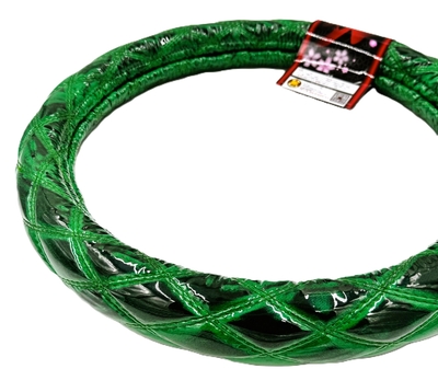 絆オリジナル【ビニール付金華山ダブルステッチハンドルカバー】ゴージャスな仕上がり♪（コスモスグリーン）