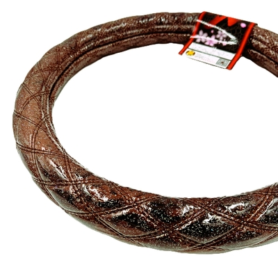 業界初！！【ラメ入りビニール付金華山ダブルステッチハンドルカバー】煌めく輝き♪（コスモスブラウン）