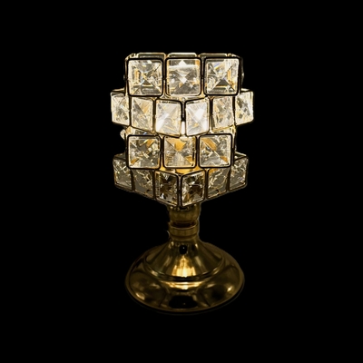 調光不要！【置き型シャンデリア　角型　12/24V共用】ちょうどいい明るさ♪LEDバルブ付き（電球色）