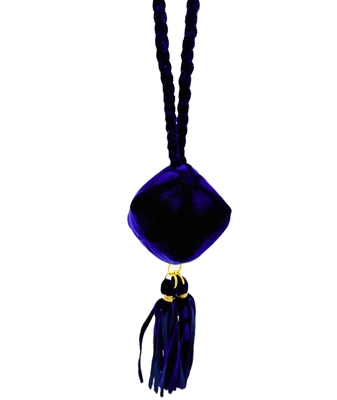 フル金華山仕様！【サイコロタッセル】ルームミラーに最適♪丈夫なので引っ張りスイッチにも（コスモス濃紺）ネイビー