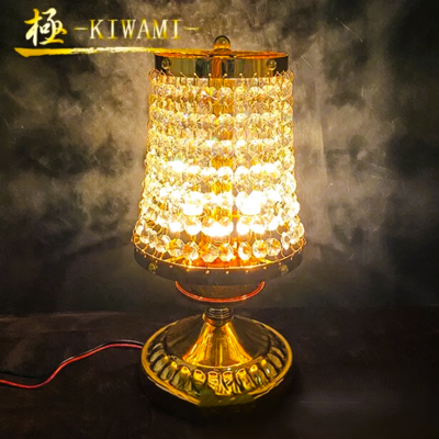 B級品【スタンドシャンデリア極　富士　24V電球付き】ゴージャスなゴールドメッキ仕様♪ガラスビーズを２重にした高密度シャンデリア！