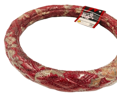 業界初！！【ラメ入りビニール付金華山ダブルステッチハンドルカバー】煌めく輝き♪（ネオプリンセスレッド）