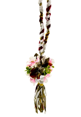 絆オリジナル【金華山フラワーボールタッセル】完全新作！可愛くて個性的なフル金華山タッセル（牡丹ホワイトベース/レッド））