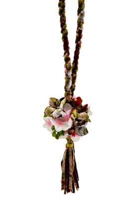 絆オリジナル【金華山フラワーボールタッセル】完全新作！可愛くて個性的なフル金華山タッセル（花かごレッド）