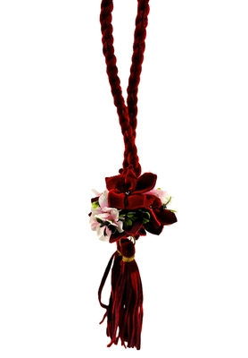 絆オリジナル【金華山フラワーボールタッセル】完全新作！可愛くて個性的なフル金華山タッセル（コスモスレッド）