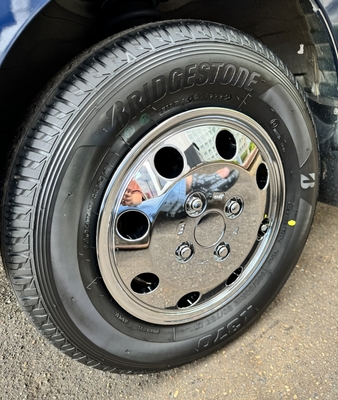 在庫入荷しました！！【トラック風！軽トラ用12インチアルミホイール】車検対応！スパッタリング塗装でメッキのような輝き♪