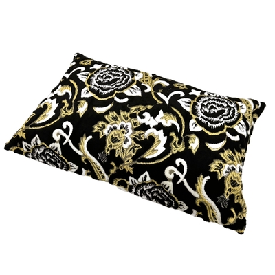 【金華山枕　32&times;52ｃｍ】極厚ふっくら！厚み12ｃｍで安眠効果抜群の金華山クッション（モンブランローズブラック）