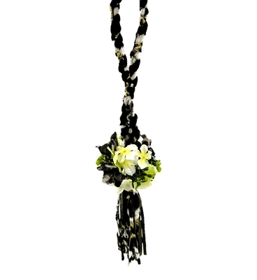 絆オリジナル【金華山フラワーボールタッセル】完全新作！可愛くて個性的なフル金華山タッセル（モンブランローズ黒）