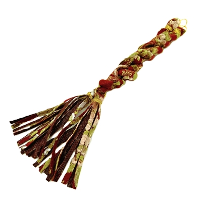 絆オリジナル【金華山ツイストタッセル　40ｃｍ】太さ２倍仕様！引っ張りスイッチに最適！内装と合わせてオシャレに♪（花かごレッド）ワイン