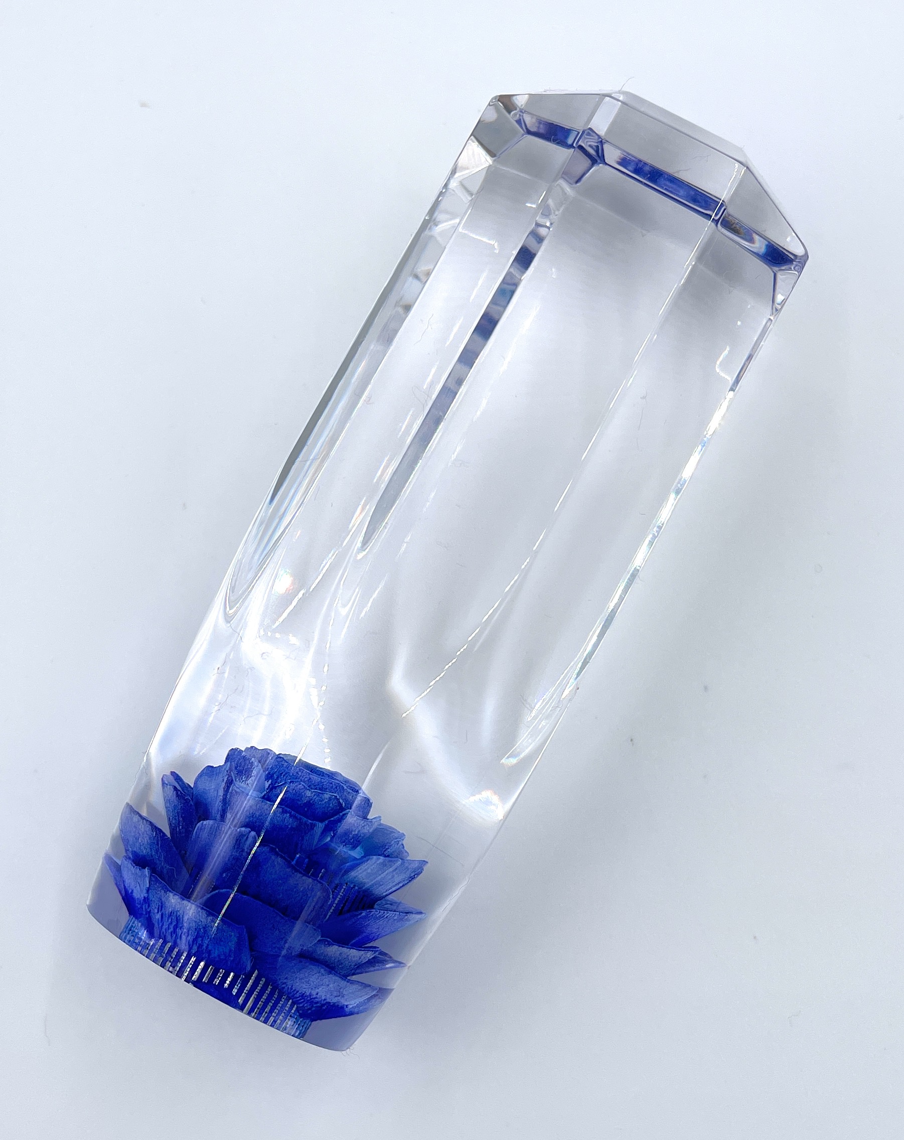 バラ入り水中花シフトノブ110ｍｍ 10 12 1 25 ローズブルー青 トラックショップ絆