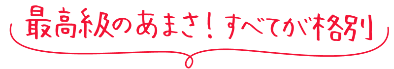 最高級のあまさ！すべてが格別