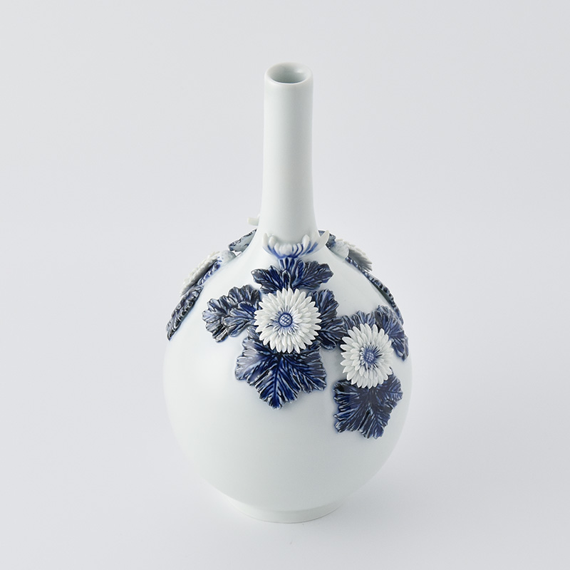 円左ヱ門　鶴首花瓶　希少品 6c153bffe8c6dbcc03121840254c1f