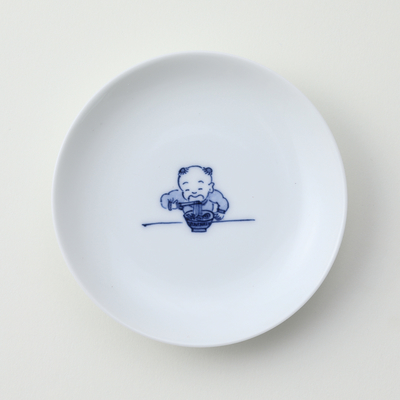 【嘉久正窯】［丸］ラーメン唐子豆皿