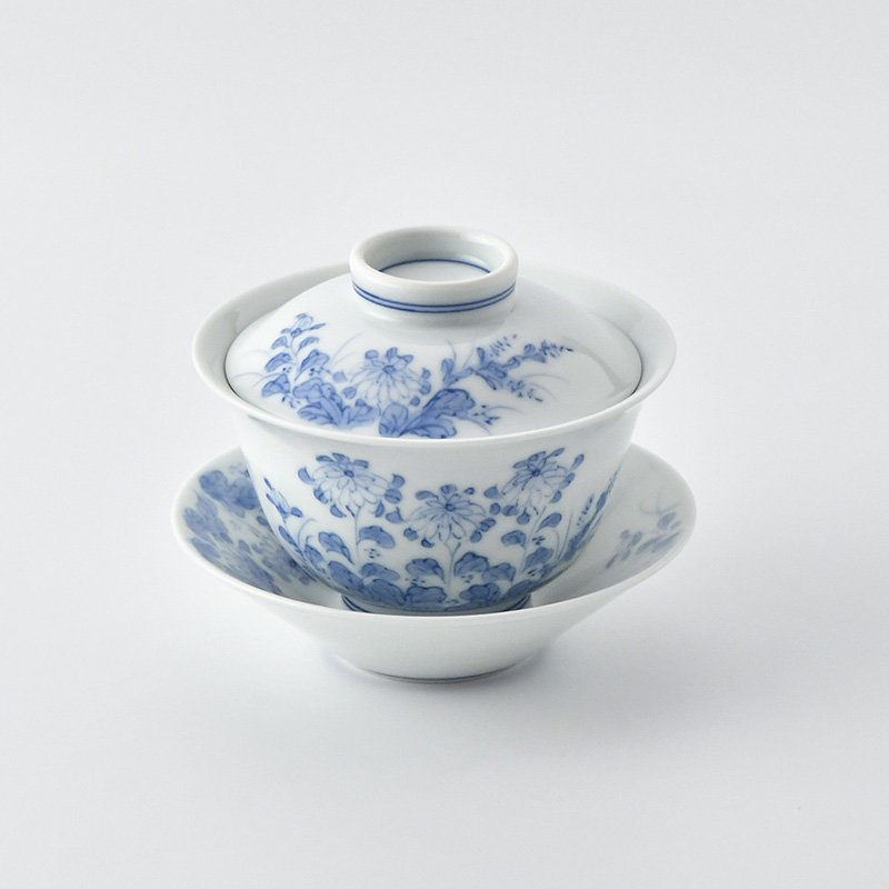 三川内焼　嘉久正窯　茶碗蒸し（蓋、受け皿付）5枚組 三川内焼嘉久正窯茶碗蒸し（蓋、受け皿付）5枚組