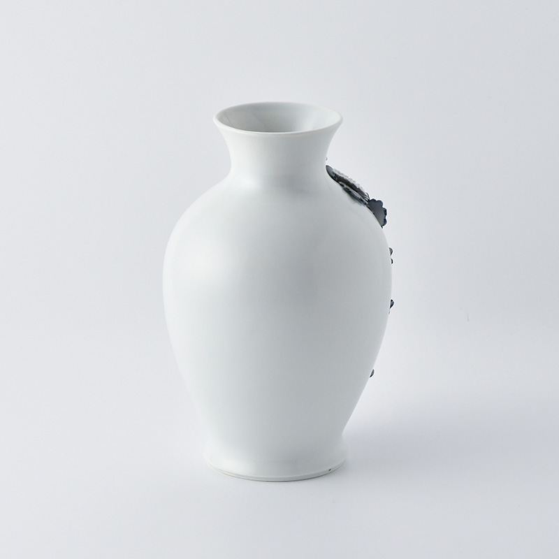 平戸洸祥団右ヱ門窯】平戸菊花飾 染付花瓶 菊一輪［登り窯焼成