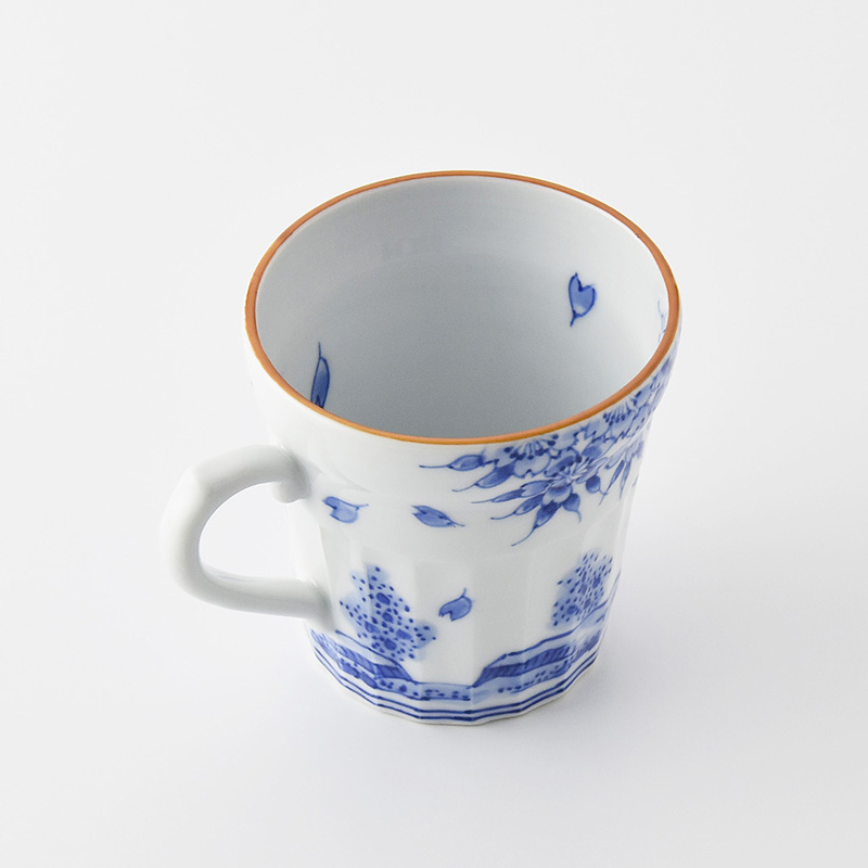 陶房義窯】染付唐子絵手造りマグカップ | 三川内焼オンライン・ショップ