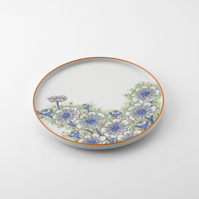 【陶房義窯】［悠シリーズ］秋桜絵18cmプレート