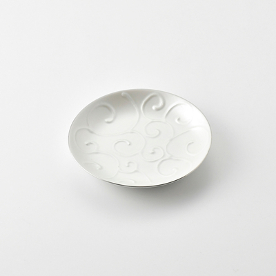 【嘉祥窯】［丸］銀彩唐草豆皿