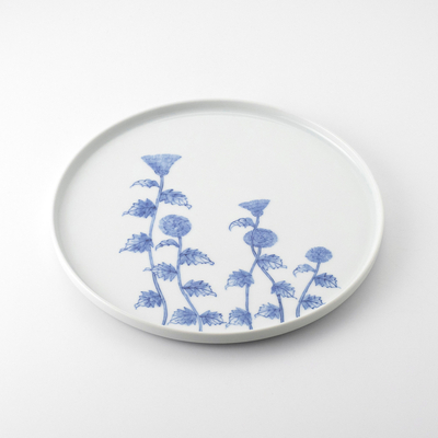 【平戸洸祥団右ヱ門窯】［悠シリーズ］薊文 24cmプレート