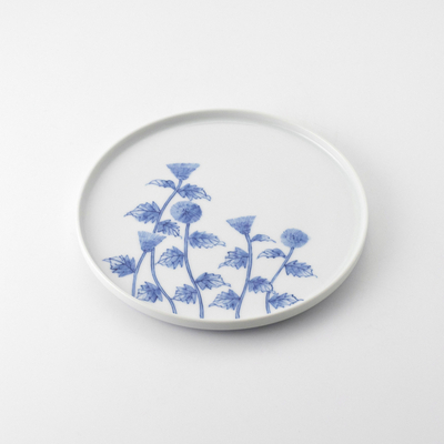 【平戸洸祥団右ヱ門窯】［悠シリーズ］薊文 18cmプレート