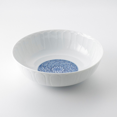 【啓祥窯】青海波彫入大鉢