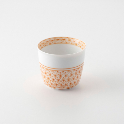 【平戸松山窯】暖彩麻の葉猪口カップ