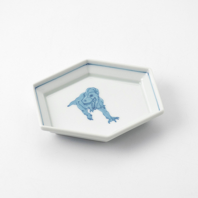 【光雲窯】［六角］恐竜（ティラノザウルス）豆皿